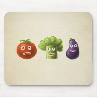 Tapis De Souris Légumes amusants : aubergine de tomate de Brocoli