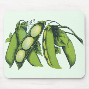 Tapis De Souris Légumes vintages ; Haricots de Lima, Aliments Agri