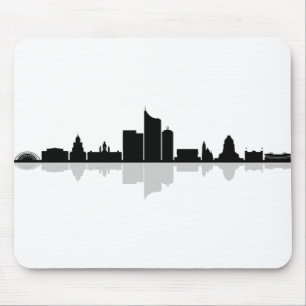 Tapis De Souris LEIPZIG Deutschland City Skyline Silhouette