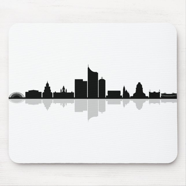 Tapis De Souris LEIPZIG Deutschland City Skyline Silhouette (Devant)