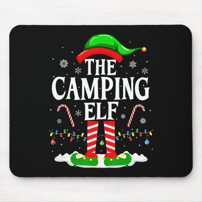 Tapis De Souris L'elfe de camping Xmas drôle d'ensemble de groupe  (Devant)