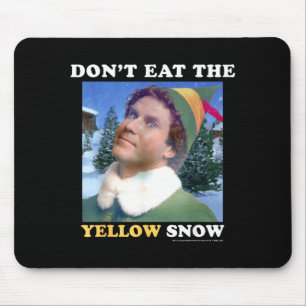 Tapis De Souris L'elfe ne mange pas la neige jaune