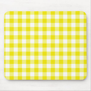 Tapis De Souris Lemon Yellow Mousepad, Vérifier En vichy Motif