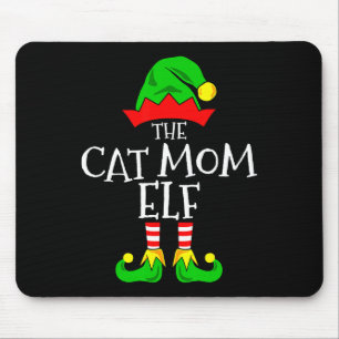 Tapis De Souris L'ensemble drôle de maman chat elfe Noël amoureux