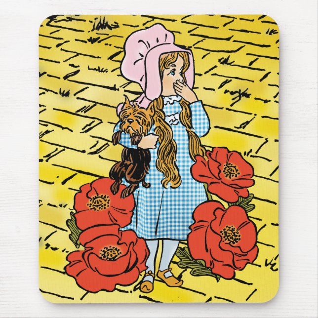 Tapis De Souris L'ensihceur sorcier d'Oz, Dorothy, fleurs de pavot (Devant)