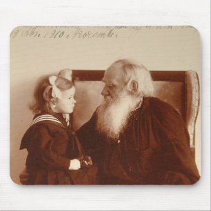 Tapis De Souris Léon Tolstoy avec sa petite-fille, Tatiana