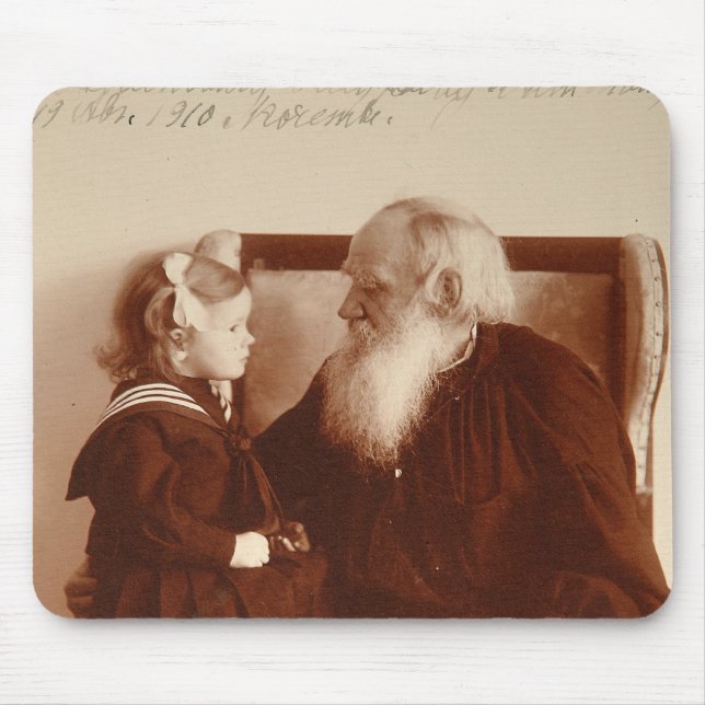 Tapis De Souris Léon Tolstoy avec sa petite-fille, Tatiana (Devant)