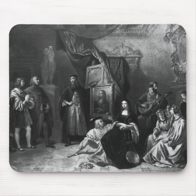 Tapis De Souris Leonardo da Vinci peignant le Gioconda (Devant)