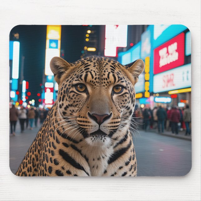 Tapis De Souris Leopard dans le Carré du Times (Devant)