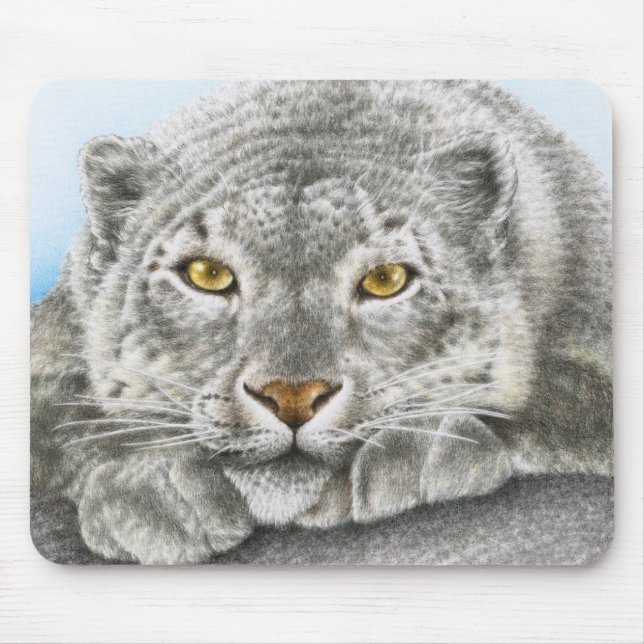 Tapis De Souris Léopard de neige Mousepad (Devant)