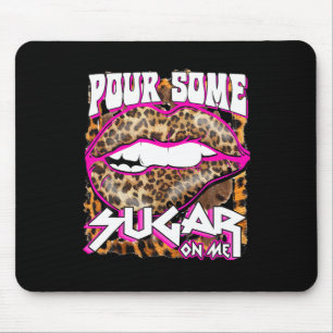 Tapis De Souris Léopard Drôle Lèvres Rose Chaud Verse un peu de su