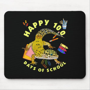 Tapis De Souris Leopard Gecko Joyeux 100 Jours D'École Drôle