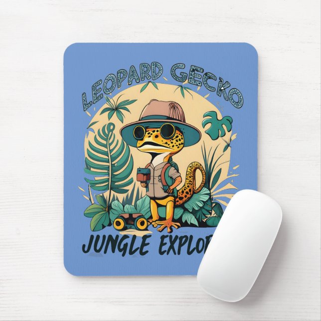 Tapis De Souris Leopard Gecko Jungle Explorer : Aventure sauvage (Avec souris)