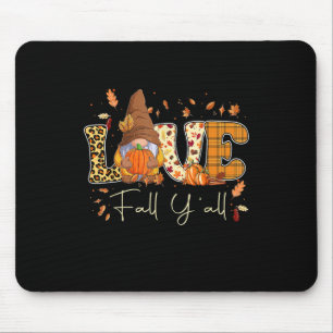 Tapis De Souris Leopard Love Fall Y'all Gnome Gnomies Salle Citrou