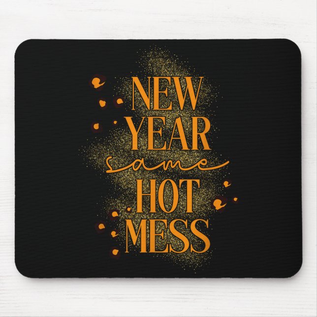 Tapis De Souris Leopard New Year Same Hot Mess New Year's Eve Reso (Devant)