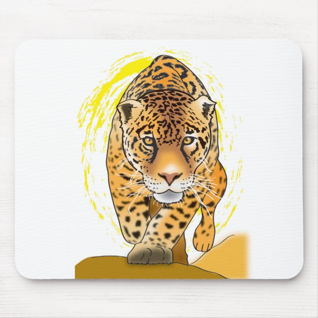 Tapis De Souris Leopard ou Jaguar peint (Devant)