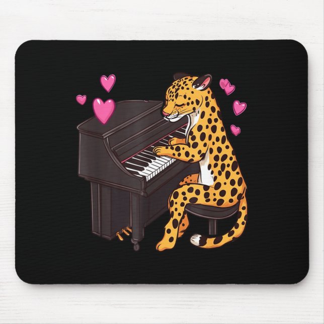 Tapis De Souris Leopard Playing Ano Valentines Day Funny Leopard  (Devant)