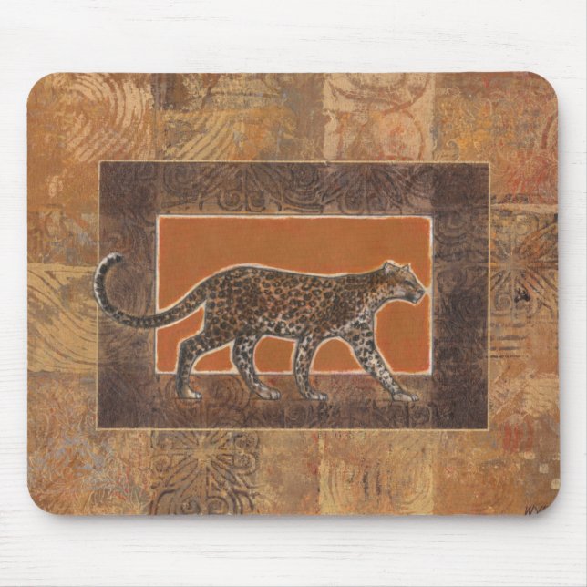 Tapis De Souris Leopard sur Orange et Arrière - plan Brown (Devant)