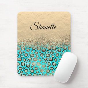 Tapis De Souris Léopard turquoise brillant