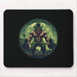 Tapis De Souris Leprechaun Poids Lifting Bodybuilding Gym St Pat