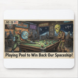 Tapis De Souris Les aliens jouent au billard pour essayer de rentr