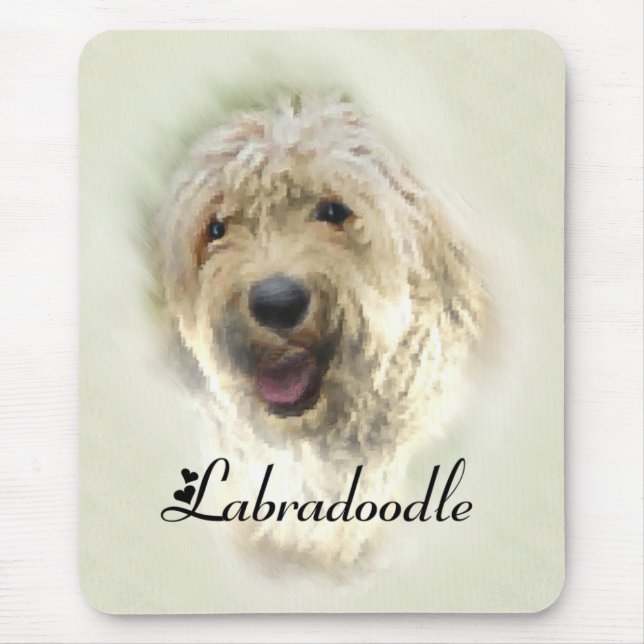 Tapis De Souris Les amoureux du Labradoodle (Devant)