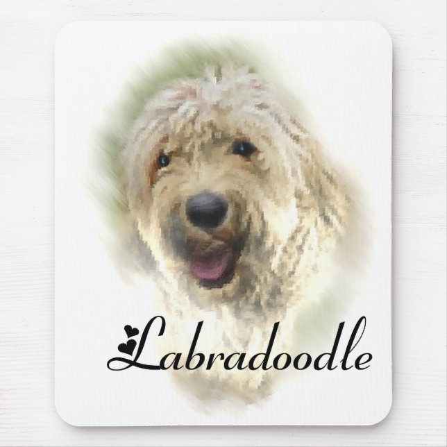 Tapis De Souris Les amoureux du Labradoodle (Devant)