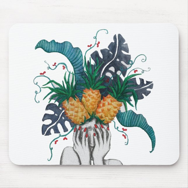 Tapis De Souris Les ananas sont dans ma tête (Devant)