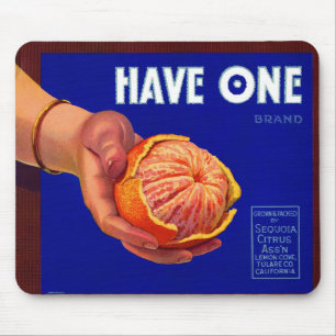 Tapis De Souris Les années 1940 ont un étiquette de caisse orange