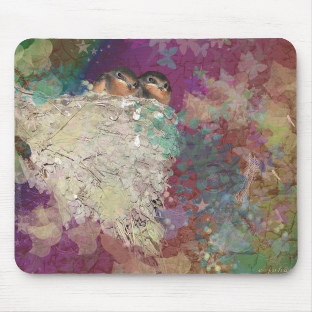 Tapis De Souris Les années 60 d'imaginaire d'hirondelle de grange (Devant)