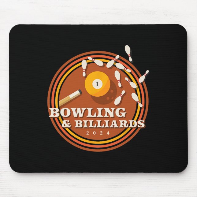 Tapis De Souris les années 70 Bowling Et Billard (Devant)