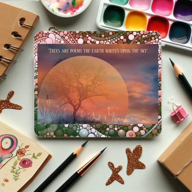 Tapis De Souris Les Arbres Pittoresques Sont Des Poèmes Que La Ter (Picturesque Trees Are Poems Earth Writes Upon Sky Mouse Pad)