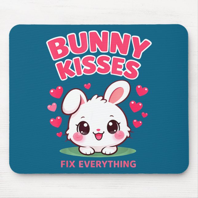 Tapis De Souris Les baisers de lapin fixent tout design de lapin m (Devant)