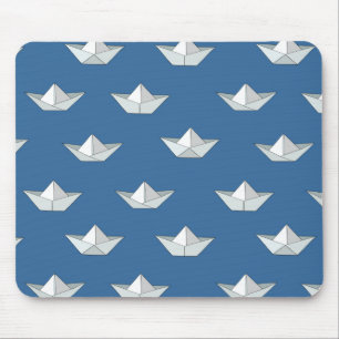 Tapis De Souris Les Bateaux Origami Sur Le Motif De L'Eau