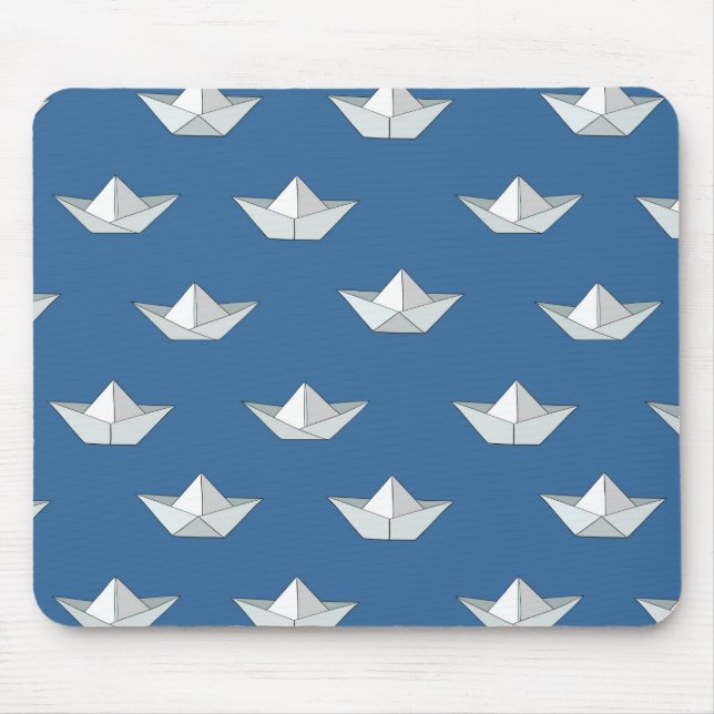 Tapis De Souris Les Bateaux Origami Sur Le Motif De L'Eau (Devant)