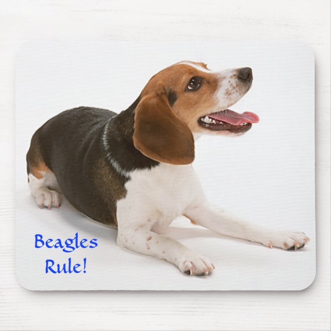 Tapis De Souris Les Beagles gouvernent le Beagle heureux Mousepad (Devant)