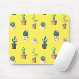 Tapis De Souris Les cactus succulents du désert vert dans les pots