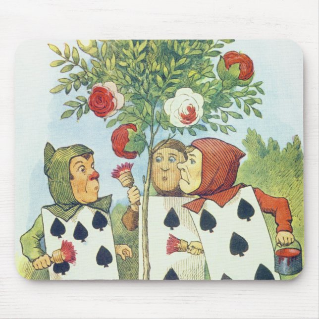 Tapis De Souris Les cartes de jeu peignant le rosier (Devant)