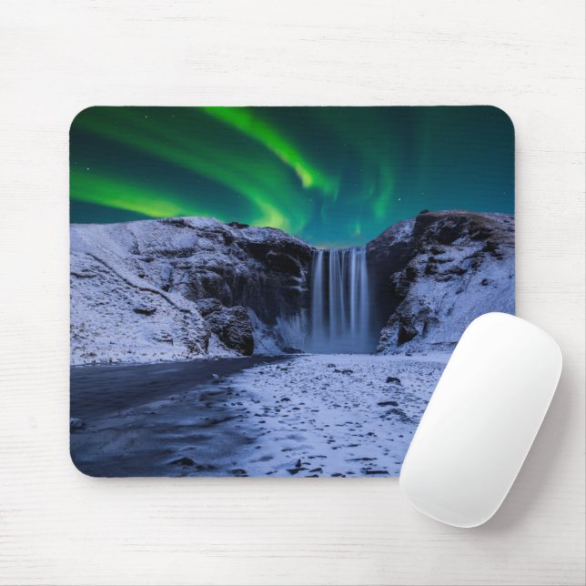Tapis De Souris Les cascades | Cascade Skógafoss (Avec souris)