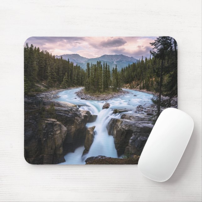Tapis De Souris Les cascades | Parc national Jasper, Canada (Avec souris)