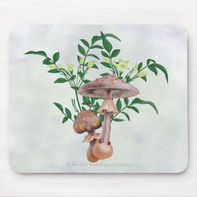 Tapis De Souris Les champignons repérés par or, étoile fleurit (Devant)