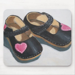 Tapis De Souris Les CHAUSSURES de PETITE FILLE AVEC des COEURS,