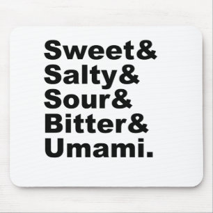 Tapis De Souris Les cinq saveurs Sucré Salé Acide Amer & Umami