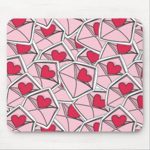 Tapis De Souris Les coeurs de Valentine sur des enveloppes