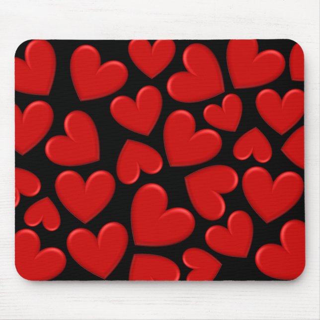 Tapis De Souris Les Coeurs des Puffy rouges (Devant)