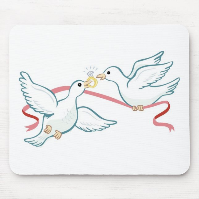 Tapis De Souris Les colombes du projet de mariage (Devant)