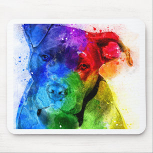 Tapis De Souris Les couleurs de l'amour sont un Pitbull