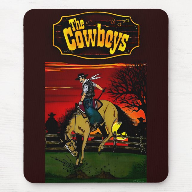 Tapis De Souris "Les Cowboys" design de Mousepad. (Devant)