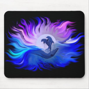 Tapis De Souris Les dauphins au clair de lune