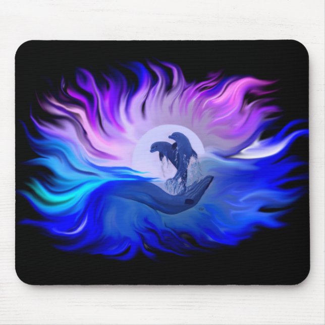 Tapis De Souris Les dauphins au clair de lune (Devant)